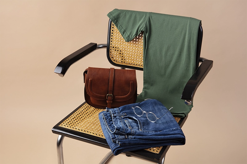 Detail of premium fabric and accessories